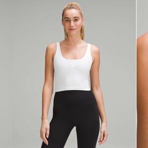 Lululemon Align Ribbed Henley Tank Top in white sz 6